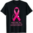 thumbnail image 1 of Medical Assistant Life Stethoscope Pink Ribbon Breast Cancer T-Shirt, 1 of 4