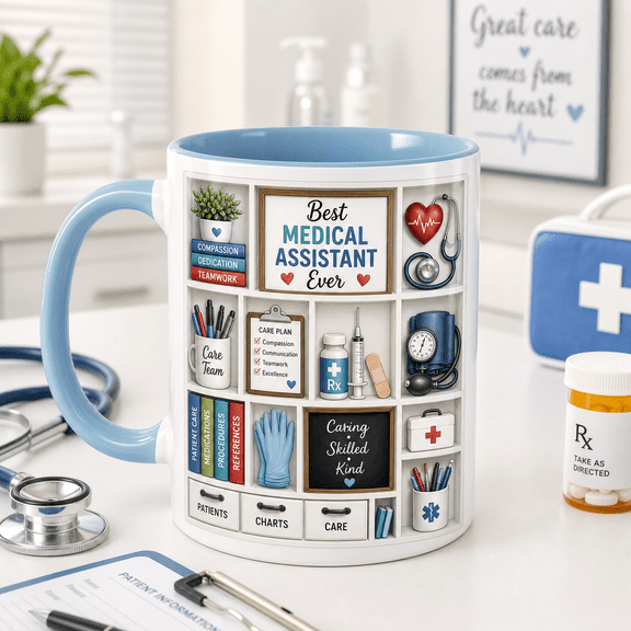 Medical Assistant Mug 3D Effect Best MA Healthcare Gift for Care Team