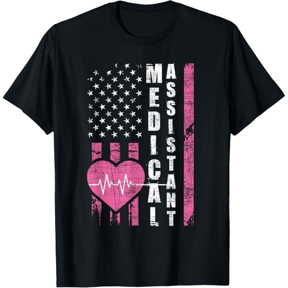 Medical Assistant - USA Flag Healthcare Worker Nurse Week MA T-Shirt