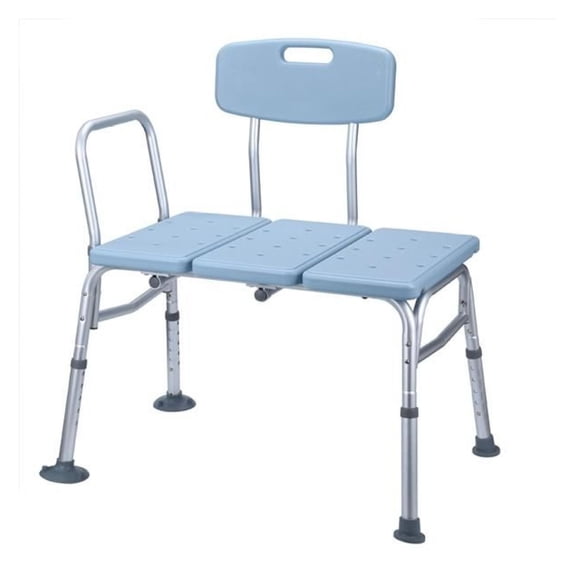 Medical Bathroom Safety Shower Tub Aluminium Alloy Bath Chair Transfer with Back & Handle Blue
