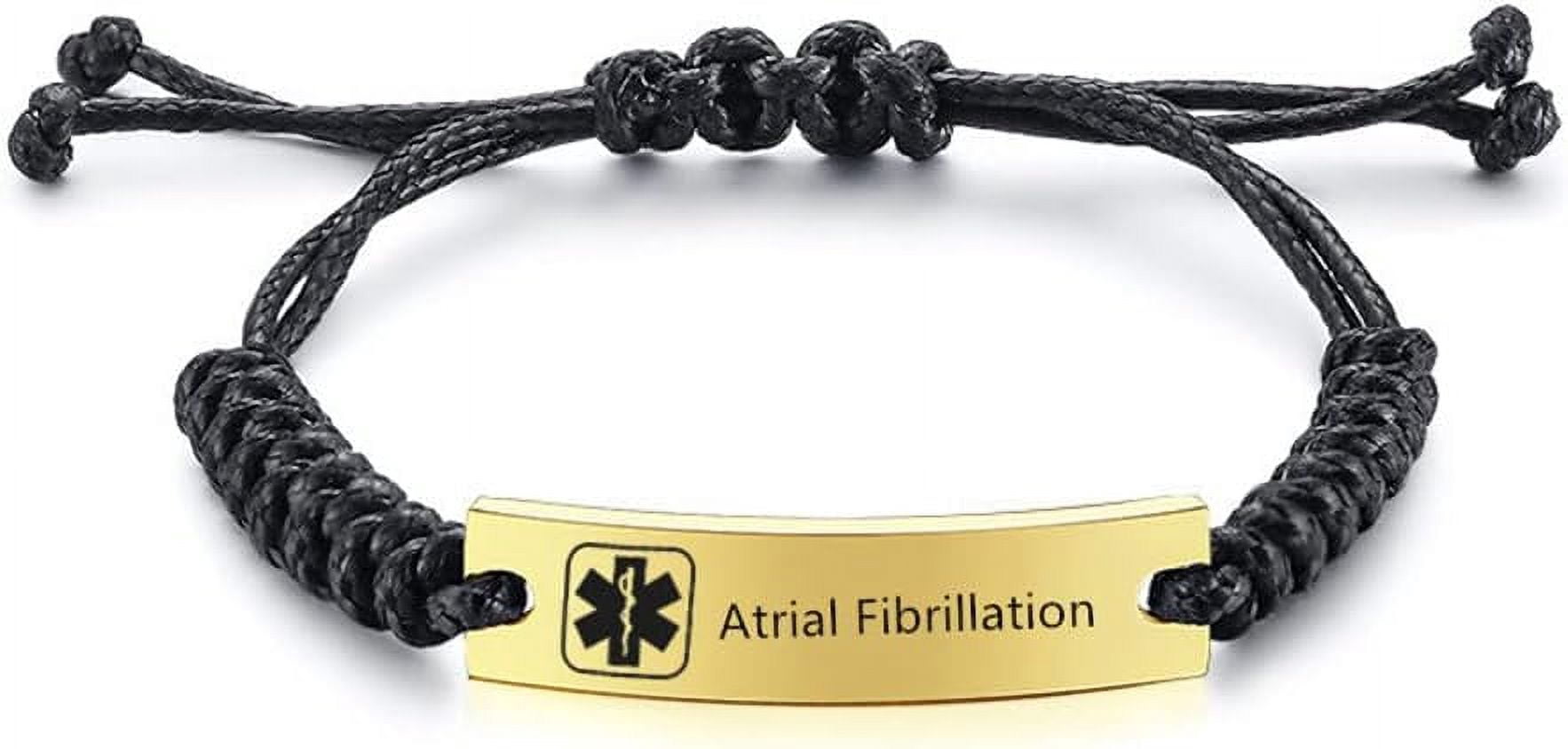 Medical Alert ID Bracelet For Men - Personalized Leather Strap With Stainless Steel Engraved Plate, Emergency Info