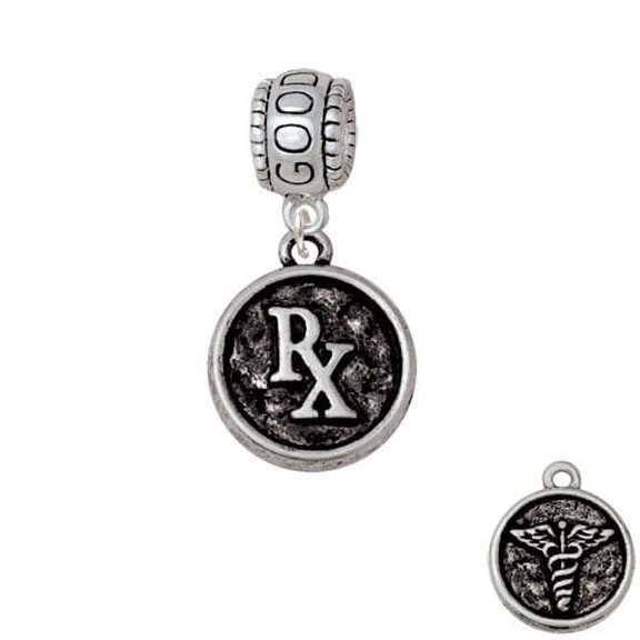 Medical Caduceus Seal - Rx - Good Luck Charm Bead