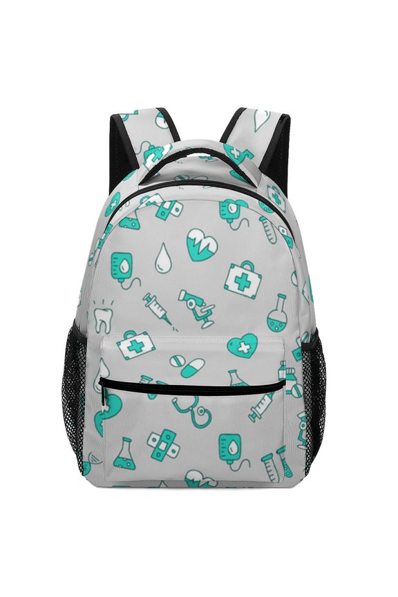 Medical Care Pattern Oxford Backpack Lightweight Adjustable Outdoor Daily