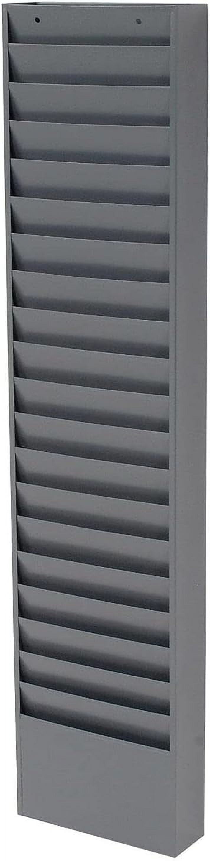 Medical Chart Hanging Wall File Holder, 20 Pockets, Gray
