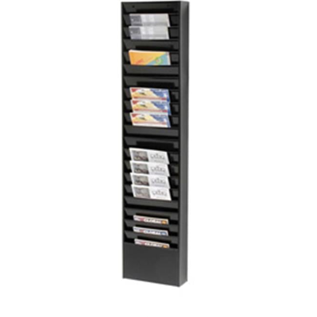 Black Steel Wall Mounted 20-Pocket File Holder