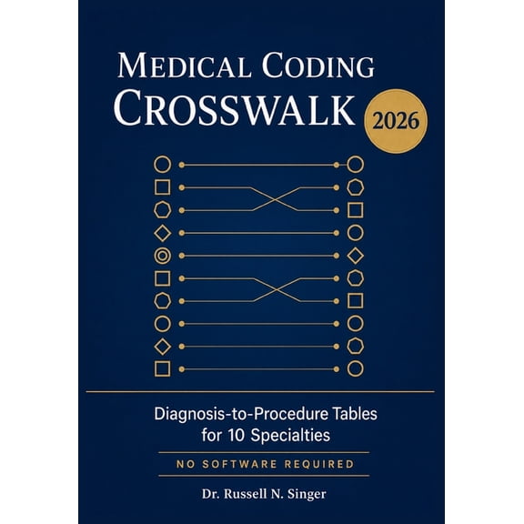 Medical Coding Crosswalk 2026: Diagnosis-to-Procedure Tables for 10 Specialties - No Software Required, (Paperback)