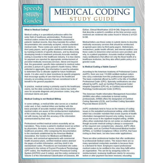 Medical Coding (Speedy Study Guide)