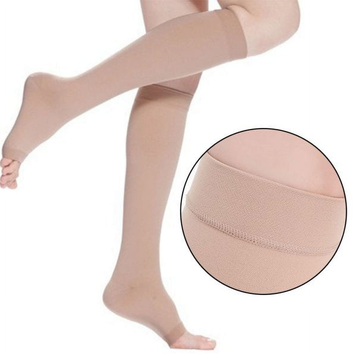 Medical Compression Socks with Open Toe - Best Support Zipper Stocking for  Men Women Varicose Veins, Edema, Swollen or Sore Legs 18-21 mm Hg (S/M,  Nude) 