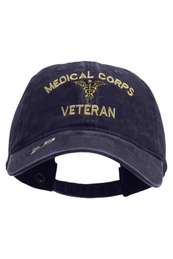 Medical Corps Embroidered Washed Buckled Cap - Navy OSFM