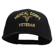 Medical Corps Veteran Embroidered Solid Cotton Twill Pro Style Cap - Black OSFM