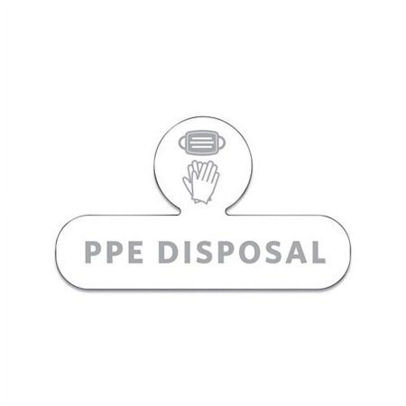 Medical Decal PPE DISPOSAL, 9.5 x 5.6, White
