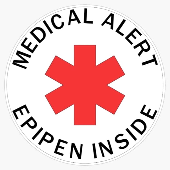 Medical Emergency Alert EpiPen Inside Daily Health Injector Case Safety Label Decal For Box Sticker