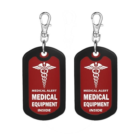 Medical Equipment Luggage Tag Medical Alert Zipper Pull Bag Tag