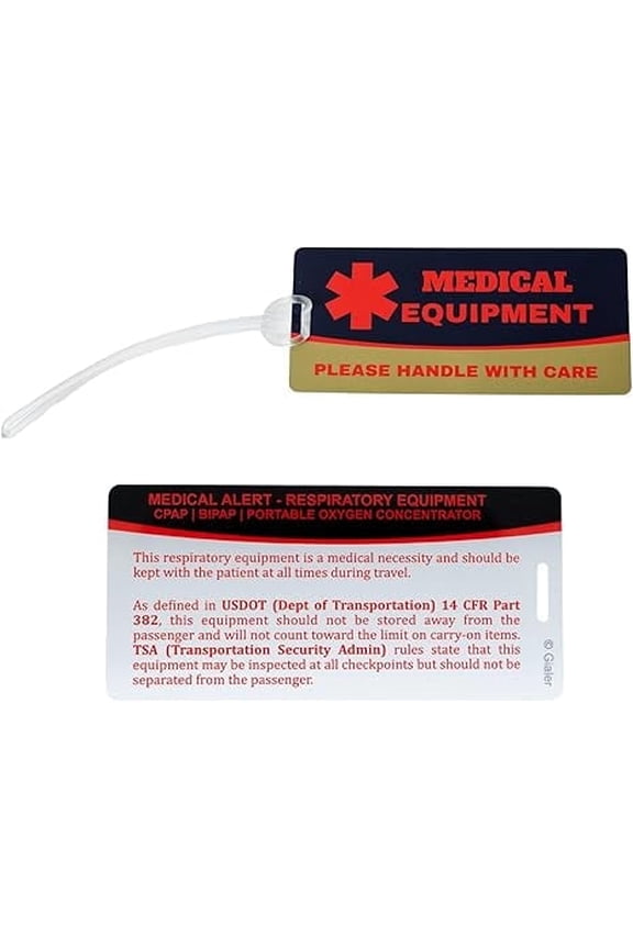 Medical Equipment Luggage Tag, Medical Equipment ID Identification Luggage Tag Medical Alert Bag Tag Travel Supplies (2.1" X 4.5", Medical Equip - Navy) Gialer