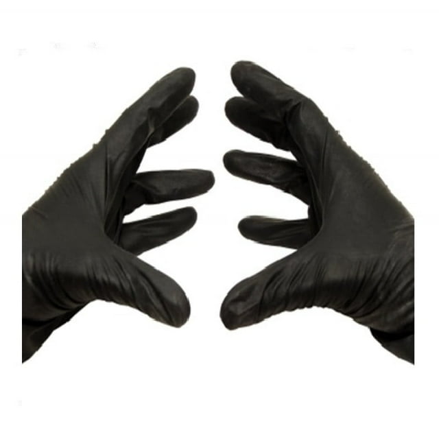 Medical Exam Powder-free Disposable Black Nitrile Gloves, Non-Latex Large 4 Mil 3000 Count