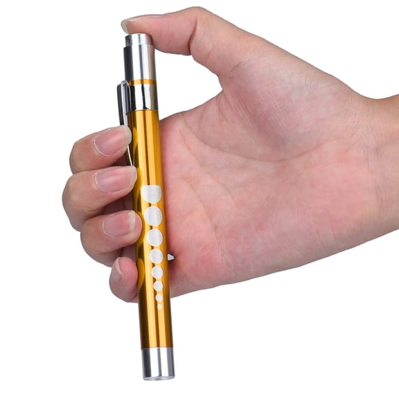 Medical First Aid LED Pen Light Flashlight Gold For Doctor Nurse EMT Emergency Torch With Clip