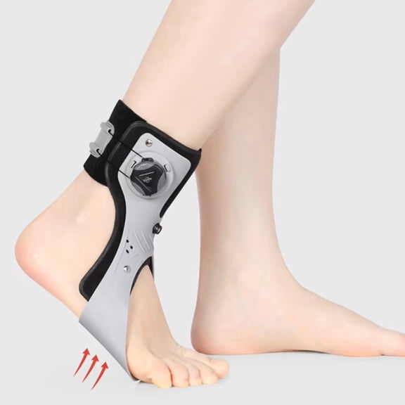 Medical Foot Drop Brace Adjustable Air-Filled Ankle Orthosis with Quick-Release Buckle, Half-Foot Design for Daily Wear LeftXXL