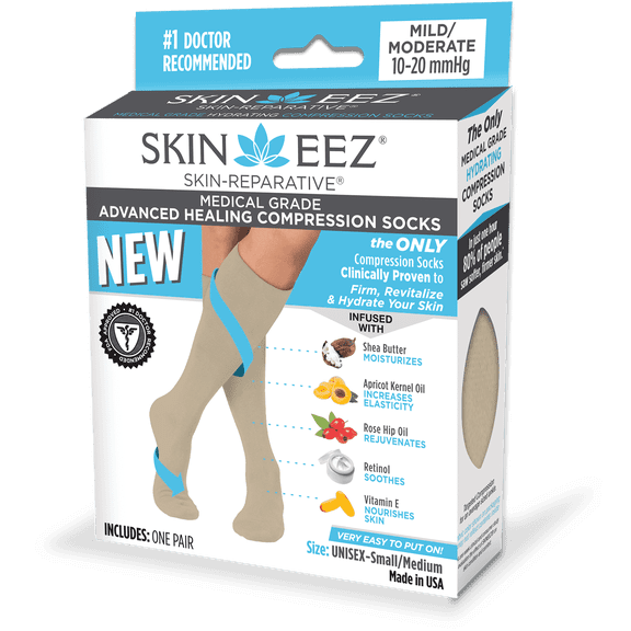 Skineez Medical Grade Advanced Healing Compression Socks 10-20mmHg Mild/Medium