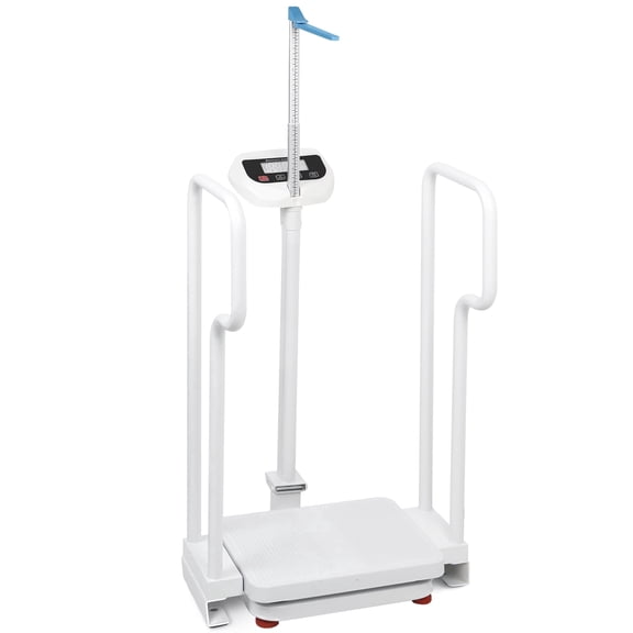 MedicalGradeDigitalScalewithHandlesforElderly, Height and Weight Scale for Doctor Office, Scale with Height Measurement, 485lbs Weight Capacity, HD LED Display, USB Rechargeable