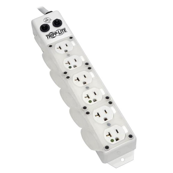 Medical-Grade Power Strip, 6 20A Hospital-Grade Outlets, 7 ft.