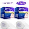 thumbnail image 1 of Medical Grade Silicone Scar Tape - Clear Silicone Scar Removal Sheets for Old & New Scars, Burns & Scalds, Surgical Scar (1.6" X 120", 2 Rolls), 1 of 10