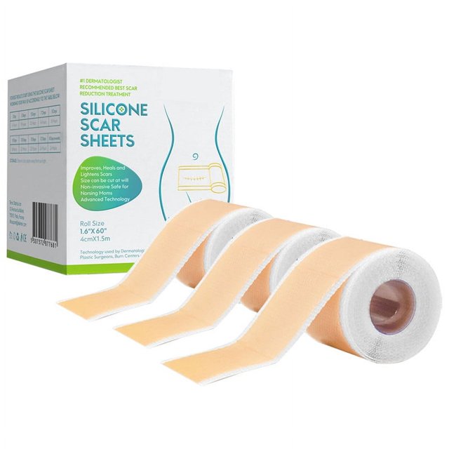 Medical Grade Silicone Scar Tape Reusable Professional Scar Removal Sheet For Kellys Surgery C 0413