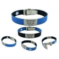 thumbnail image 1 of Medical ID Bracelet Black Or Blue Reversible Sport Slim Hypoallergenic Waterproof Bracelet Free Laser Engraving Free Standard Shipping Medical Alert Card Included, 1 of 9