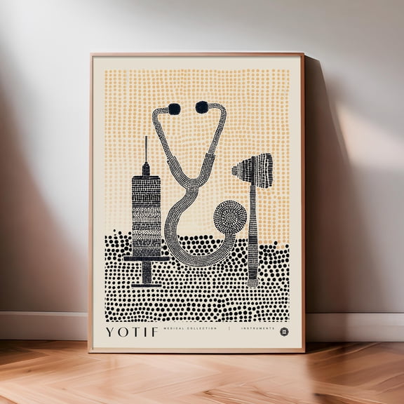 Medical Instruments, Abstract Medical Wall Art, Unique Doctor Poster, Med School Grad Present, Nurse Gift, Physician Office Decor, Poster Only