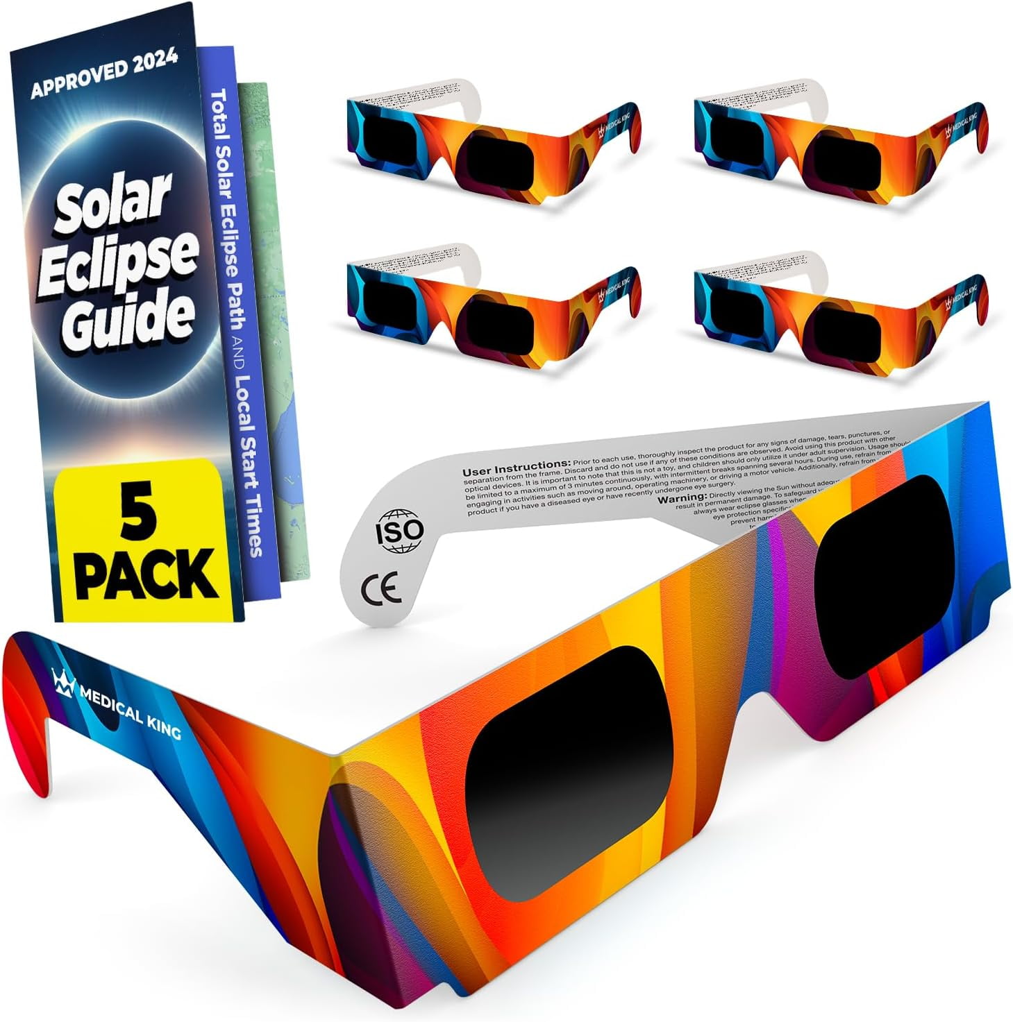 Medical King Solar Eclipse Glasses, 5 Piece