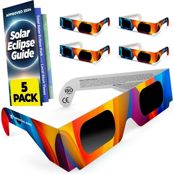 Medical King Solar Eclipse Glasses, 5 Piece