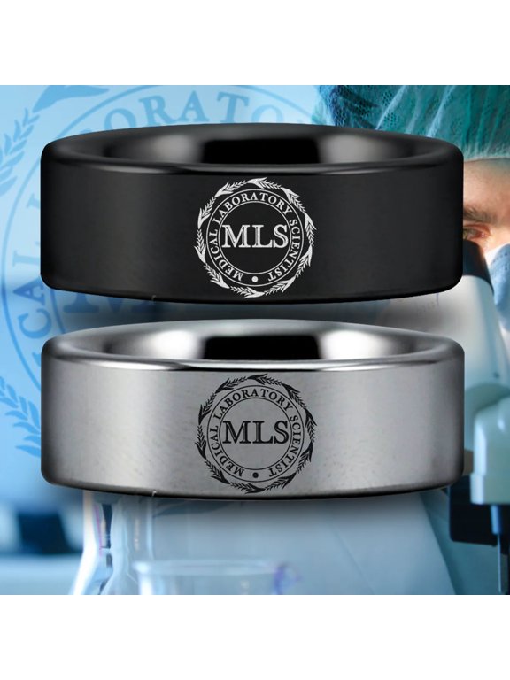 Medical Lab Scientist MLS Tungsten Carbide Ring