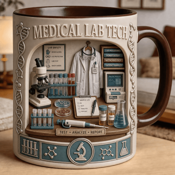 Medical Lab Tech Ceramic Coffee Mugs Personalized Lab Technician Gift for Coworker, Grad Office 11 oz 15 oz