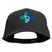 Medical Logo Embroidered Solid Cotton Twill Pro Style Cap - Black OSFM