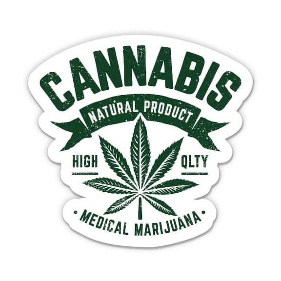 Medical Marijuana Cannabis - 3" Vinyl Sticker - For Car Laptop I-Pad Phone Helmet Hard Hat - Waterproof Decal