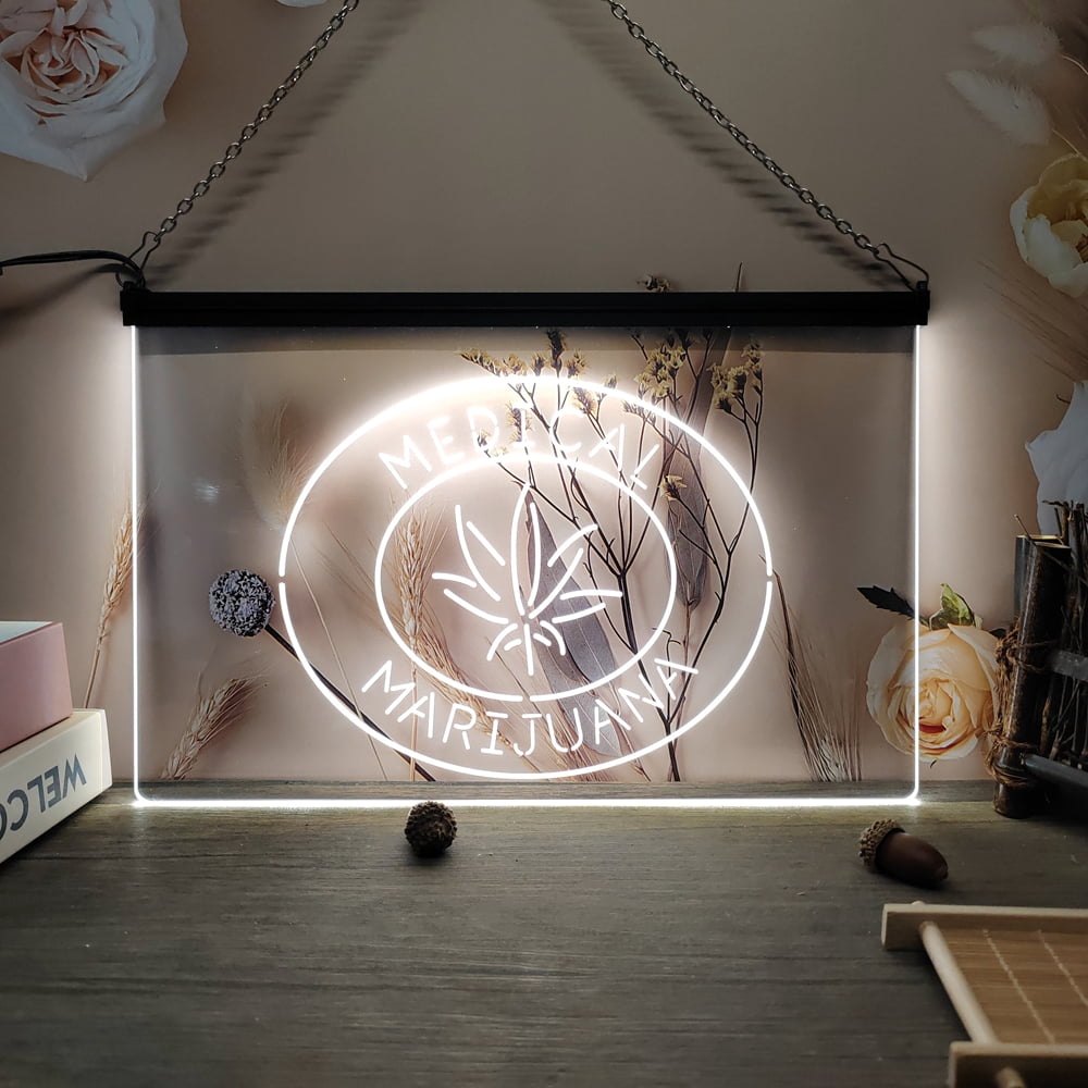Medical Marijuana Hemp Leaf Sold Here Bar Vintage LED Neon Sign-Posters ...