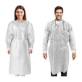 thumbnail image 1 of Medical Nation 10 Pack Disposable Isolation Gowns - White Level 2 SMS Non-Woven Material - PPE Gowns Disposable for Dental, Medical - Fluid-Resistant, Breathable & Latex-Free Gowns, One Size Fits All, 1 of 7