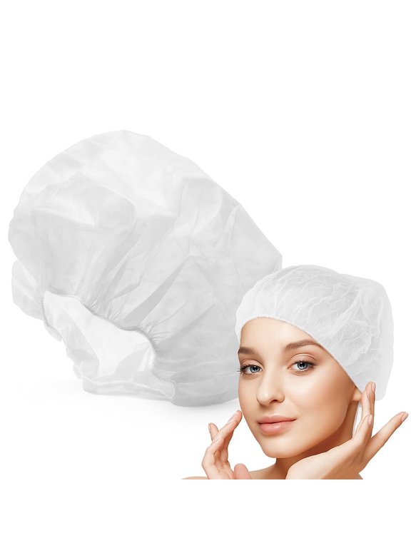 24" Disposable Black Bouffant Caps - Case of 1000 for Medical, Labs, Food, Tattoo, Cooking