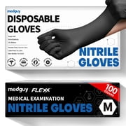 Medical Nitrile Exam Gloves, 4.5 Mil Powder-Free Latex-Free Disposable Food-Safe Cooking Cleaning, Black 100Pcs