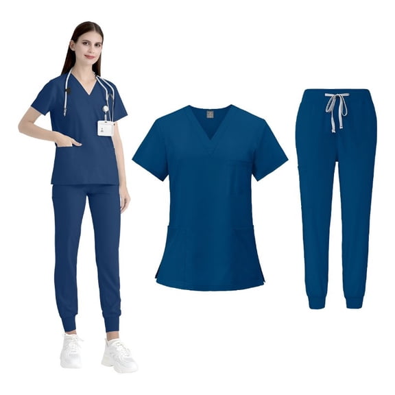 Medical Nursing Uniforms Set Doctor Work Surgical Uniforms Shirt and Pant Set Unisex