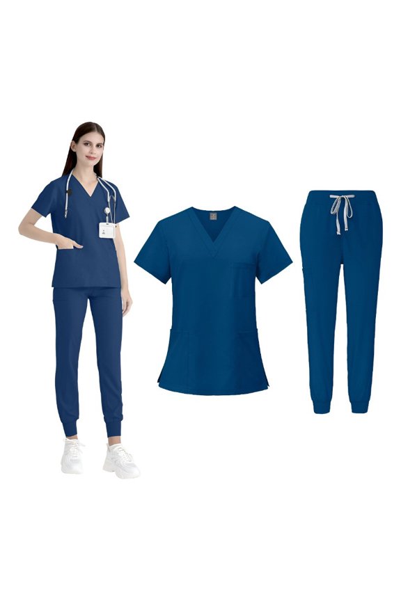 Medical Nursing Uniforms Set Doctor Work Surgical Uniforms Shirt and Pant Set Unisex