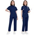 thumbnail image 1 of Medical Nursing Uniforms Set Nurse Uniforms Set Mao-neck Zipper Shirt Unisex, 1 of 10
