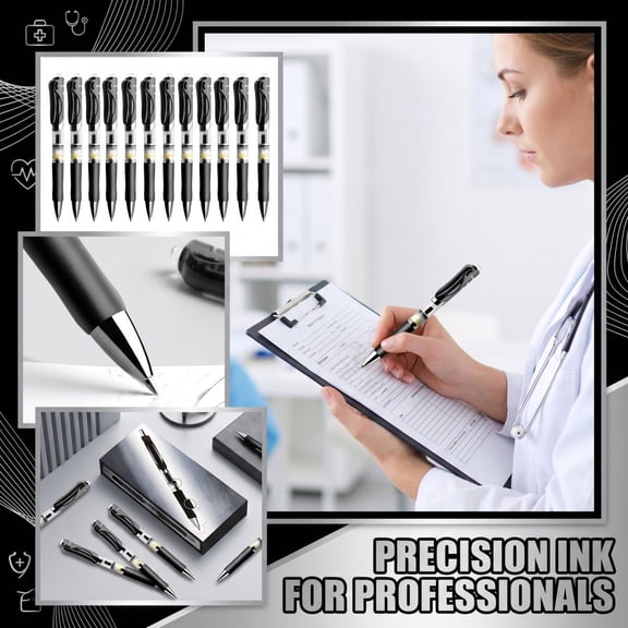 Medical Office Pens, Retractable Ballpoint Pens For Healthcare Workers On The Go With Precise Writing Tips Smooth Ink Flow And Portable Design Suitable For Nurses Doctors Medical