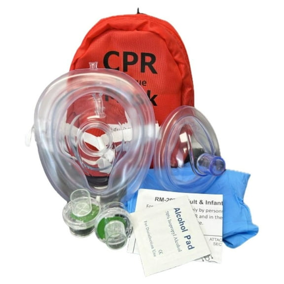 Medical Pack of 5 Adult & Infant Mask Combo Kits (with 2 Valves ea.)