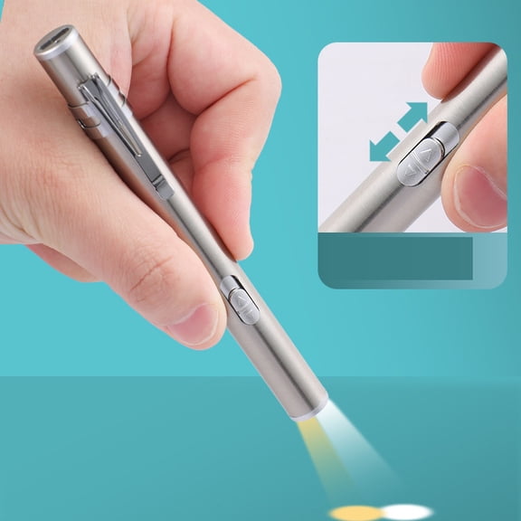 Medical Penlight for Nurses, Dual Light Source LED Pupil Pen Light with USB Rechargeable Battery for Doctors, Diagnostic Penlight for Eye and Throat (1-Piece Set) #354 Silver