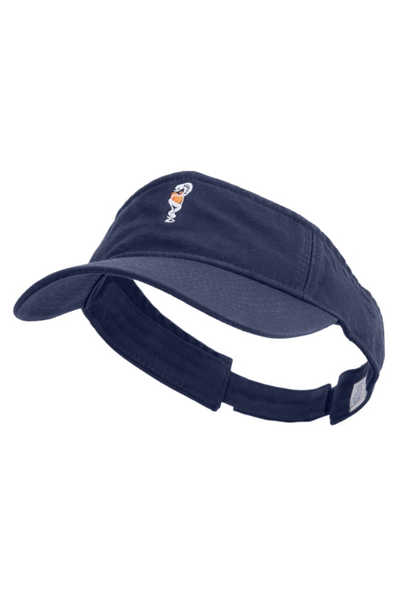 Medical Pharmacy with Snake Embroidered Pro Style Cotton Twill Washed Visor - Navy OSFM