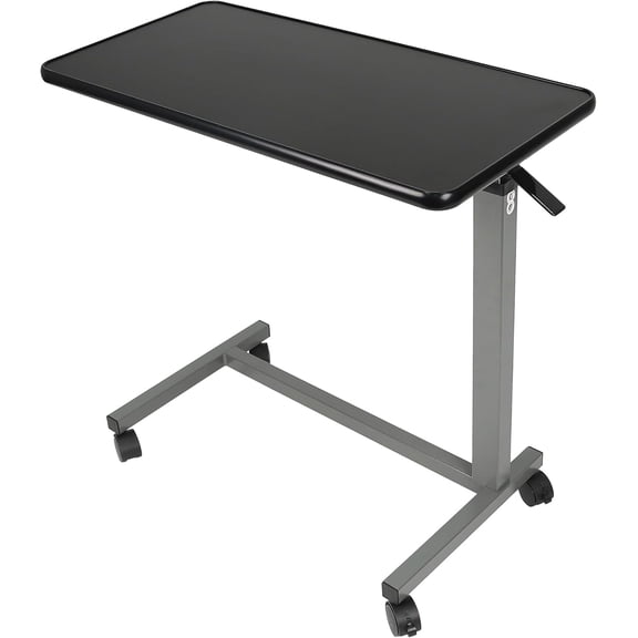 Medical Pneumatic Adjustable Overbed Bedside Table with Wheels (Hospital and Home Use)