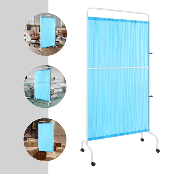 Medical Privacy Screen Movable Room Divider with Lockable Casters 21x90x180cm