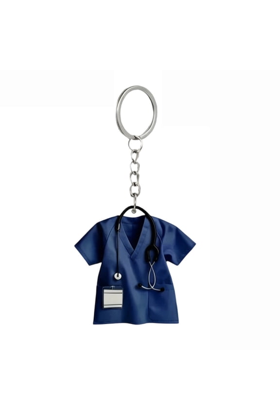 Medical Professional Keychain – Acrylic Badge Reel or Key Tag with Stethoscope, Gift for Nurse Doctor EMT Pharmacist Graduation