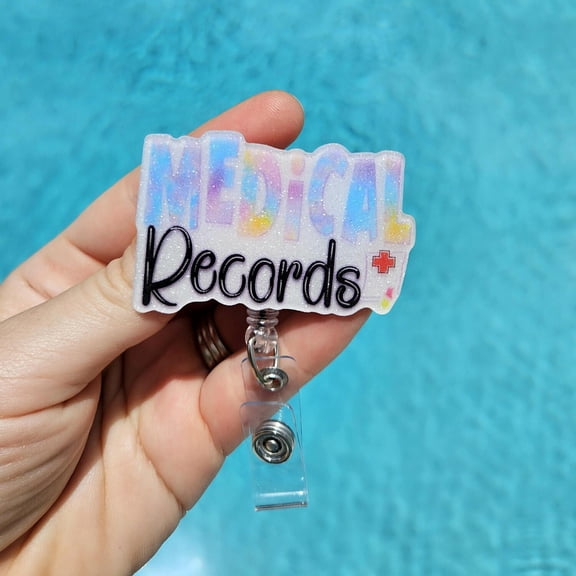 Medical Records Badge Reel Medical History Id Holder Medical Information Gift Hospital Health Info Tag Name Medical Office Accessories