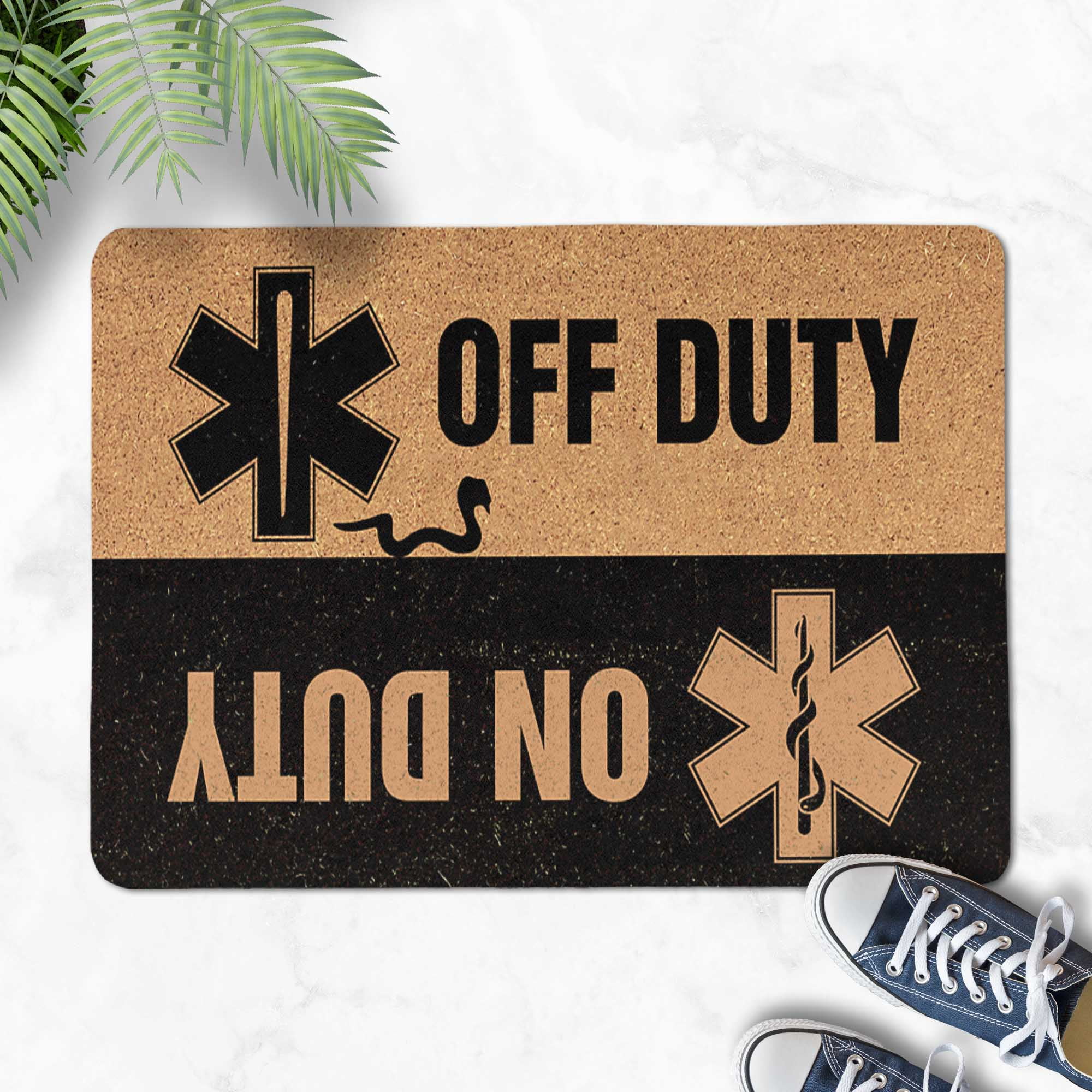 Medical Responder Welcome Mat, On Duty and Off Duty Reversible Floor ...